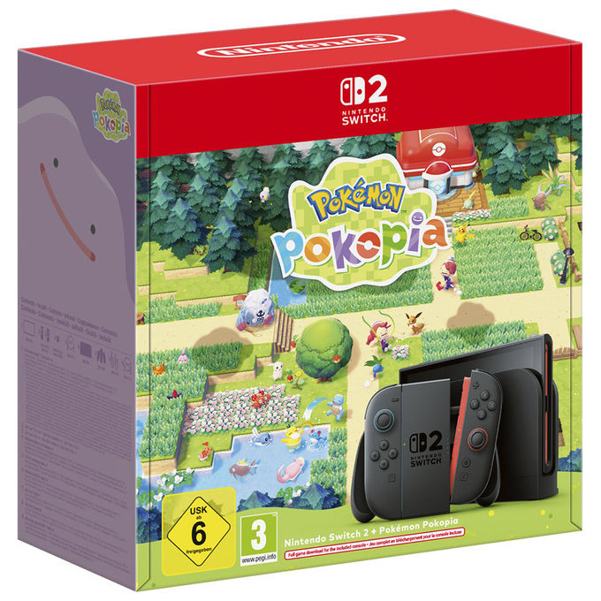 Nintendo 10020008 Switch 2 Bundle Console con Pokémon Pokopia digitale 7,9'' 256 GB 4K 120 fps Joy-Con 2 magnetici colore Nero