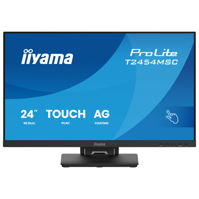 Iiyama T2454MSC-B3AG ProLite Monitor Touch 23.8'' IPS Full HD 1920x1080 10 punti PCAP USB Hub Altoparlanti colore Nero