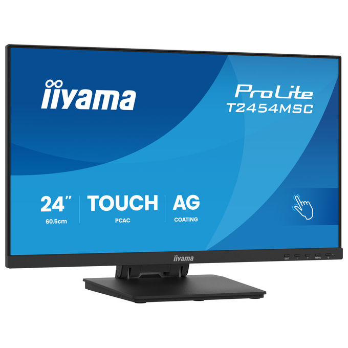 Iiyama T2454MSC-B3AG ProLite Monitor Touch 23.8'' IPS Full HD 1920x1080 10 punti PCAP USB Hub Altoparlanti colore Nero