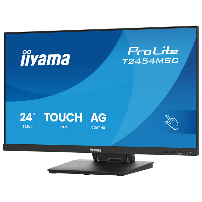 Iiyama T2454MSC-B3AG ProLite Monitor Touch 23.8'' IPS Full HD 1920x1080 10 punti PCAP USB Hub Altoparlanti colore Nero