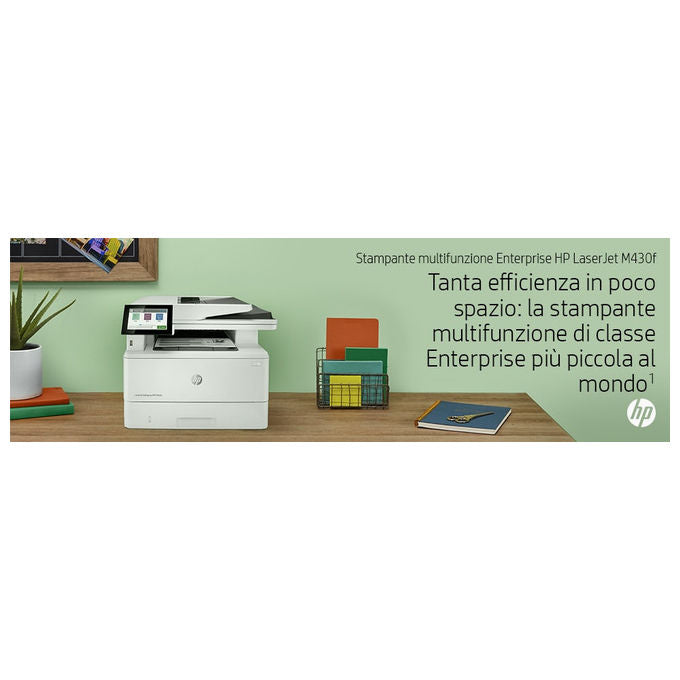 HP 3PZ55A LaserJet Enterprise M430f Stampante Multifunzione Laser Mono 38 ppm A4 Wi-Fi ADF Fronte Retro colore Bianco