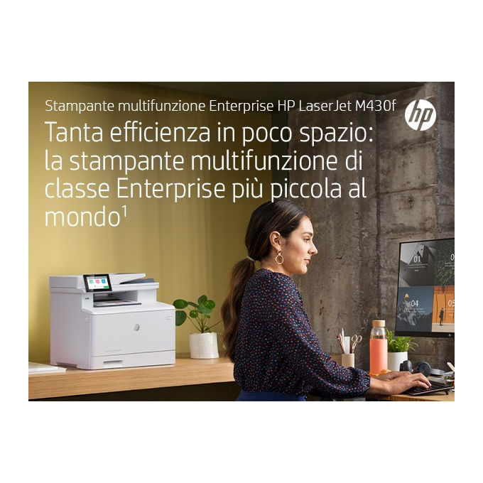 HP 3PZ55A LaserJet Enterprise M430f Stampante Multifunzione Laser Mono 38 ppm A4 Wi-Fi ADF Fronte Retro colore Bianco