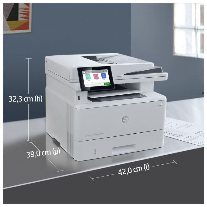 HP 3PZ55A LaserJet Enterprise M430f Stampante Multifunzione Laser Mono 38 ppm A4 Wi-Fi ADF Fronte Retro colore Bianco