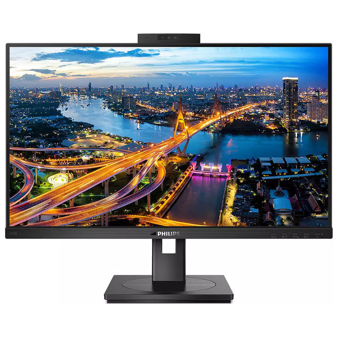 Philips 243B1JH-00 B Line Monitor PC 23.8'' IPS Full HD 1920x1080 USB-C 100W Docking LAN Webcam colore Nero