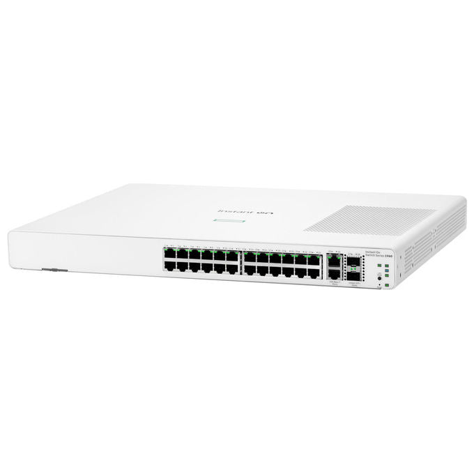 HPE JL806A Aruba Instant On 1960 Switch Gestito L2+ 24 porte Gigabit 2x 10GbT 2x SFP+ colore Bianco