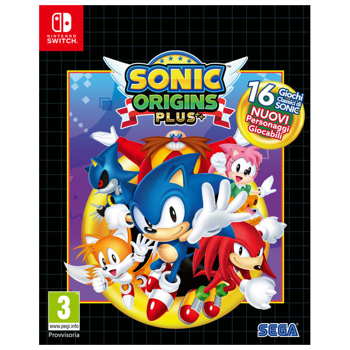Sega 1121513 Sonic Origins Plus Videogioco Day One Edition Nintendo Switch 16 Titoli Classici Modalita' Classica e Anniversario