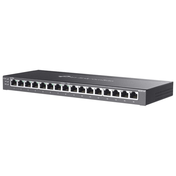TP-Link SG2016P Omada Switch Gestito L2-L2+ 16 Porte Gigabit 8 PoE+ 120W Fanless colore Nero