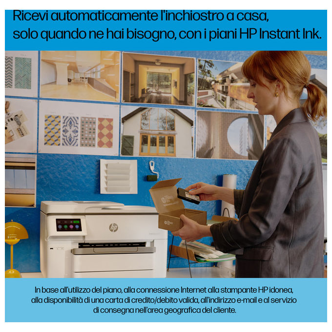 HP 537P6B OfficeJet Pro 9730e Stampante Multifunzione Inkjet A3 Colore 22 ppm Wi-Fi Fronte Retro ADF colore Grigio