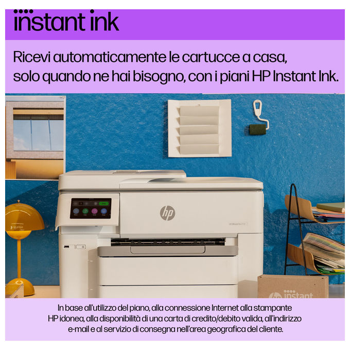 HP 537P6B OfficeJet Pro 9730e Stampante Multifunzione Inkjet A3 Colore 22 ppm Wi-Fi Fronte Retro ADF colore Grigio