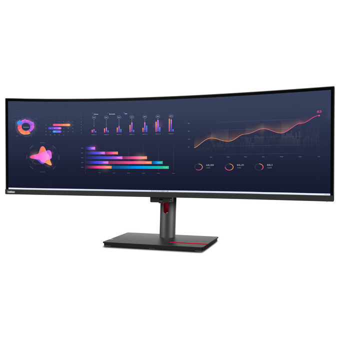 Lenovo 63DBRAT1EU ThinkVision P49w-30 Monitor PC 49'' Dual WQHD 5120x1440 IPS Curvo 32:9 Thunderbolt 4 KVM colore Nero