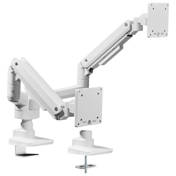 Equip 650183 Supporto da Scrivania per 2 Monitor 17'' 35'' Heavy Duty 40 Kg VESA 75x75 100x100 colore Bianco