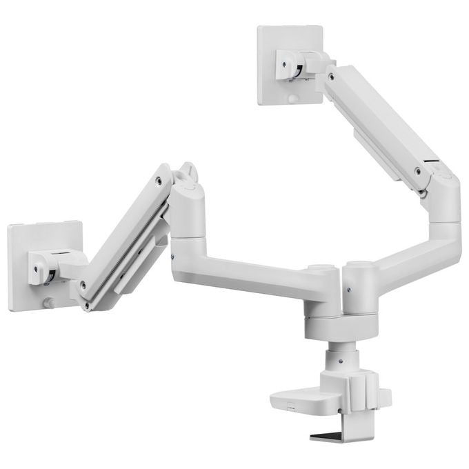 Equip 650183 Supporto da Scrivania per 2 Monitor 17'' 35'' Heavy Duty 40 Kg VESA 75x75 100x100 colore Bianco
