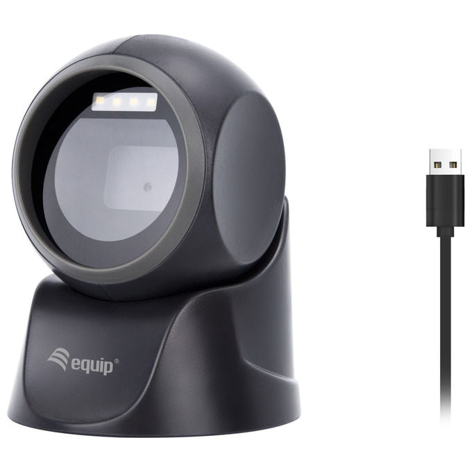 Equip 351027 Lettore di Codici a Barre Fisso 1D 2D USB LED IP54 150 letture-s colore Nero
