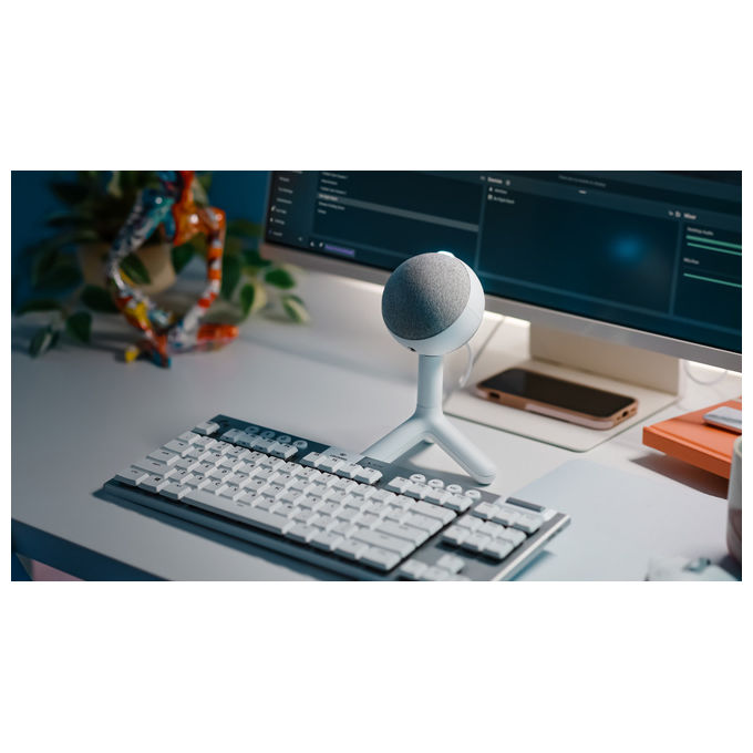 Logitech G 988-000558 Yeti Orb Microfono da tavolo USB Cardioide RGB LIGHTSYNC 48 kHz 24 bit colore Bianco