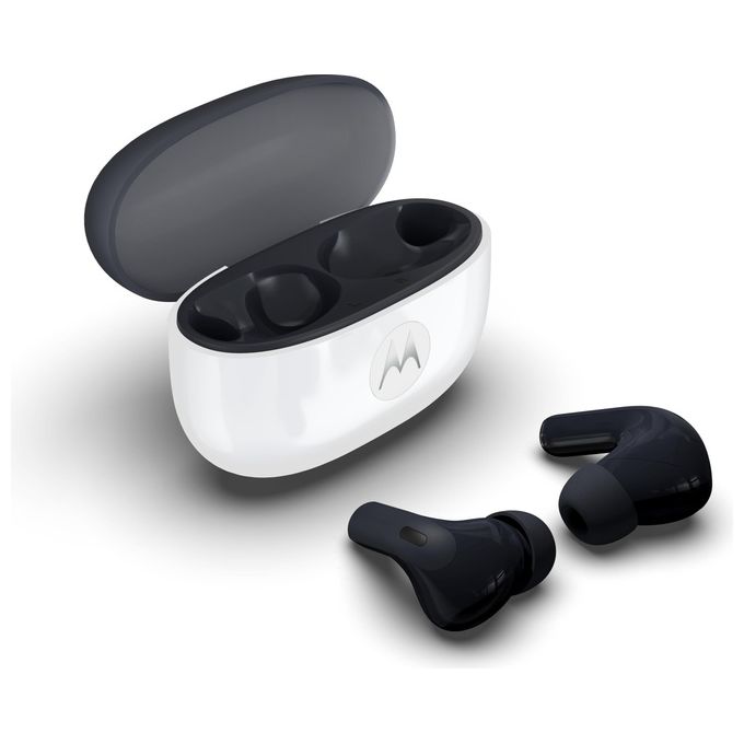 Motorola PG38C08162 Moto Buds 2 Auricolare Wireless In-ear Audio Hi-Res LHDC Cancellazione Attiva Rumore fino a 55dB 6 Microfoni CrystalTalk AI Batteria fino a 48h Bluetooth 6.0 IP54 colore Carbonio