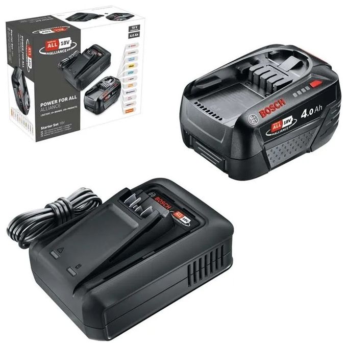 Bosch 1600A031T6 Starter Set 18V 1 batteria 4,0 Ah e caricabatteria AL 18V-44 colore Nero