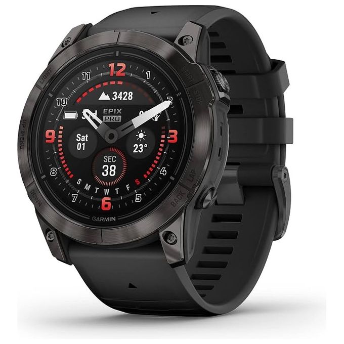 Garmin 010-02804-00 Epix Pro Smartwatch 51 mm Display AMOLED Lente Zaffiro Lunetta Titanio Torcia LED Integrata colore Nero