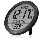 Kienzle 15360 Orologio da Parete Radiocontrollato con Temperatura Interna e Doppia Sveglia colore Nero