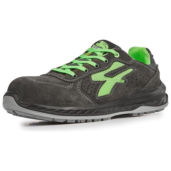 U-power DON'T WORRY... BE HAPPY! 0RI21086 Denver Scarpe Antinfortunistiche Basse S1PS FO SR Puntale Composito Antiperforazione Tessile No Metal colore Nero