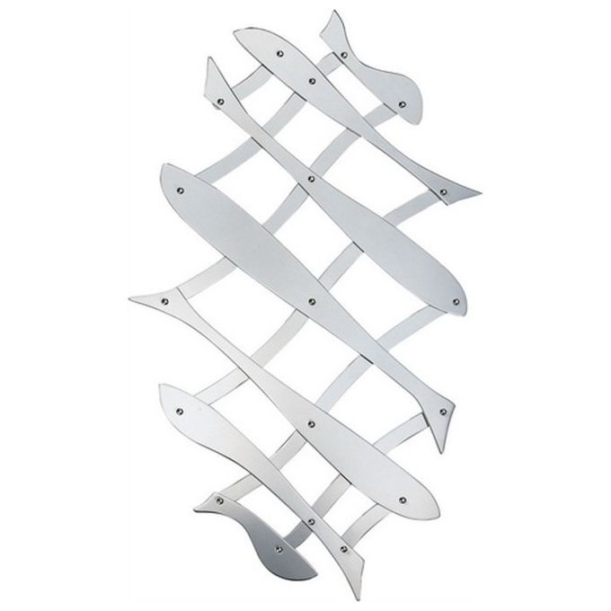Alessi DUL03 Sottopentola Estensibile in Acciaio Inossidabile 18-10 con Design Pesce 51 cm colore Acciaio