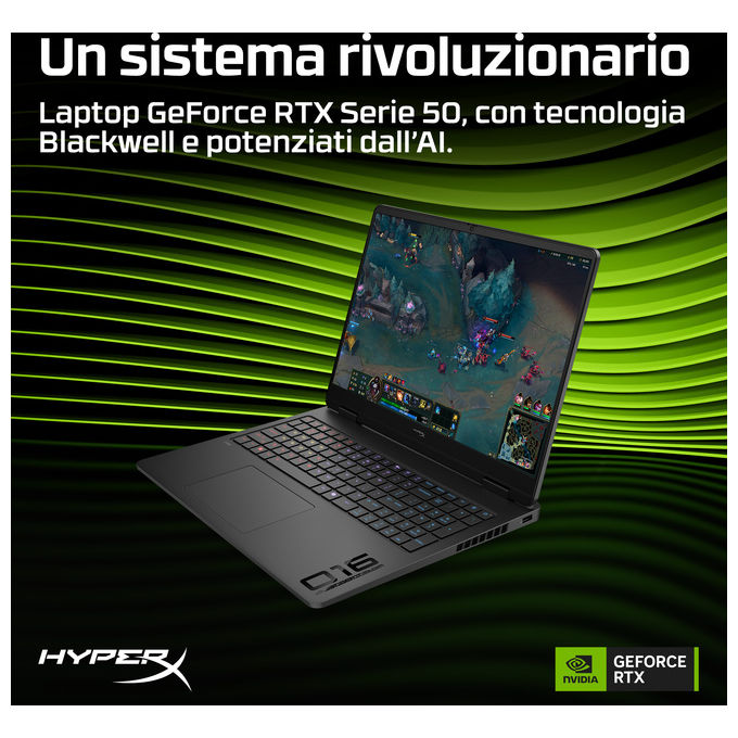 HP E4EW7EA OMEN 16 Laptop Intel Core Ultra 9 32 GB DDR5-SDRAM NVIDIA GeForce RTX 5070 2.5K 240 Hz colore Nero