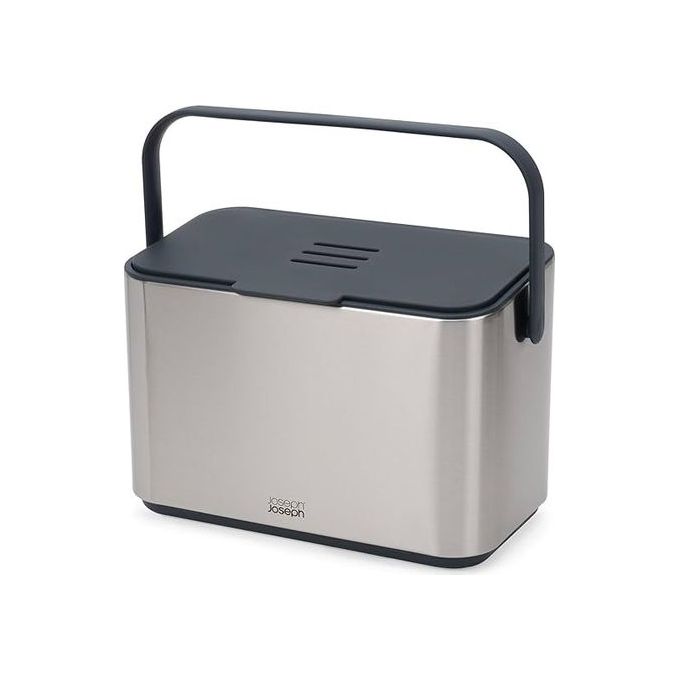 Joseph Joseph 30145 Caddy Collect 4L in Acciaio Inossidabile con Filtro per Odori colore Grigio
