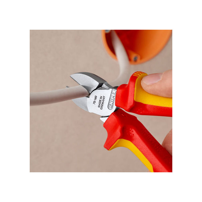 Knipex 70 06 160 T Pinze da taglio diagonale Acciaio al cromo vanadio Isolato 1000 V Lunghezza 160 mm colore Rosso Giallo