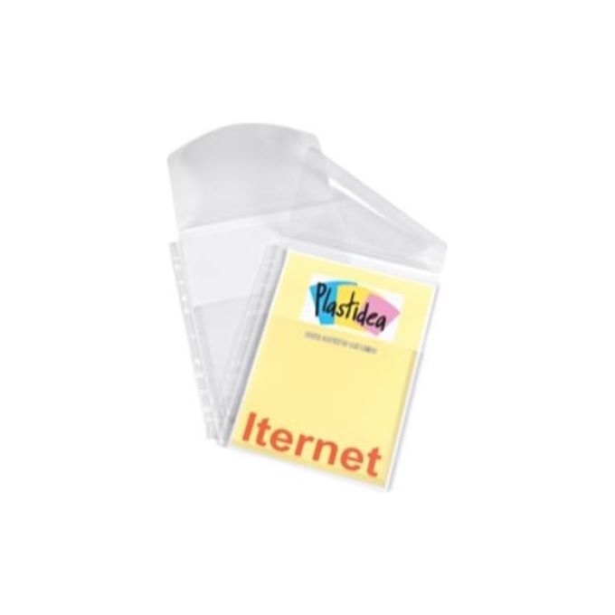 Plastidea 7003 Buste a Soffietto con Lembo Portadocumenti A4 22x30 cm Perforazione Universale PP conf 10 pz colore Trasparente