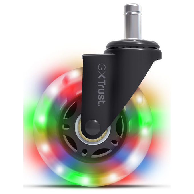 Trust, Ruote Gaming GXT701 con Led, Gel, 75 mm, RGB, Universali