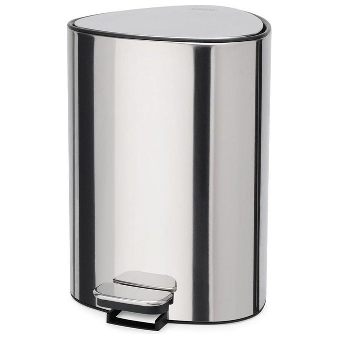 Joseph Joseph 70596 Easystore luxe Cestino a pedale 5 L Acciaio inossidabile con chiusura soft e portaborraccia interno colore Argentato