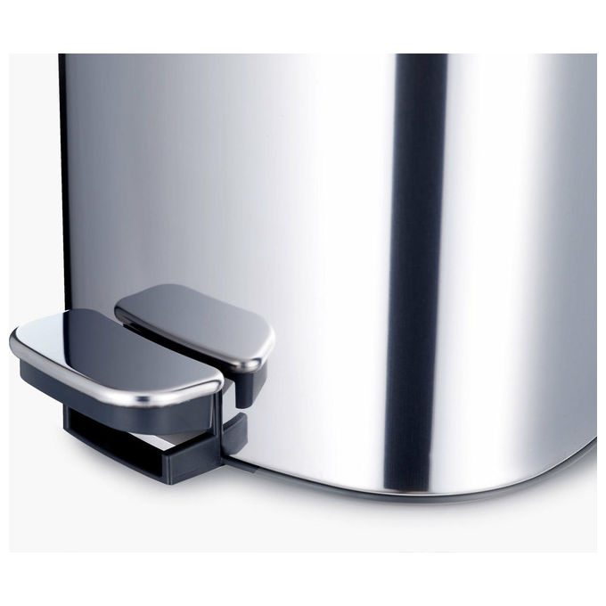 Joseph Joseph 70596 Easystore luxe Cestino a pedale 5 L Acciaio inossidabile con chiusura soft e portaborraccia interno colore Argentato