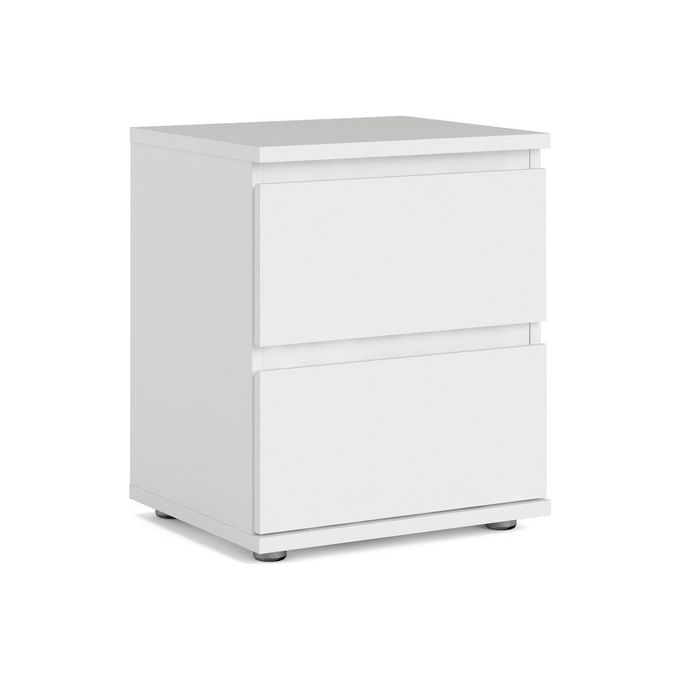 Tvilum 7109249 Nova Comodino a 2 Cassetti Bianco Opaco (48x40x34 cm) colore Bianco