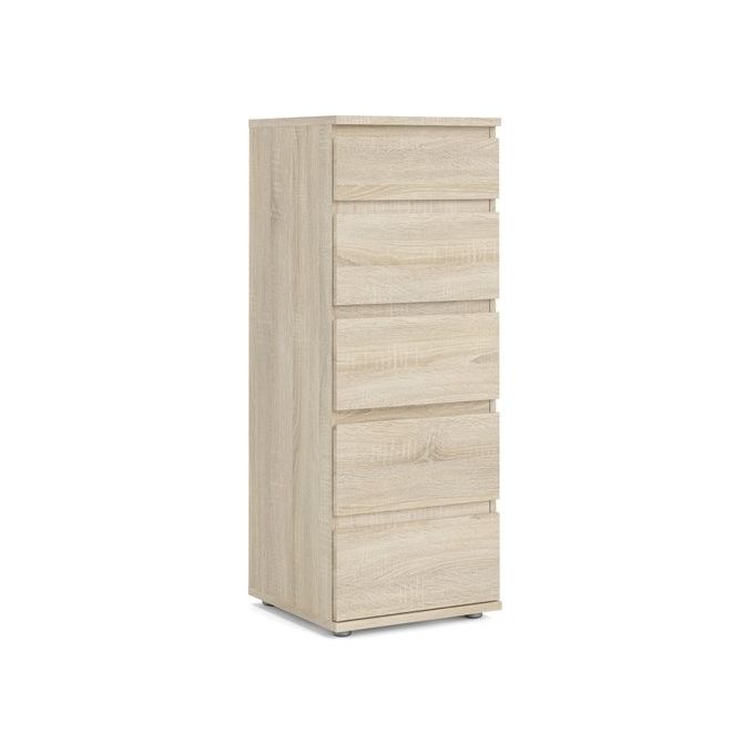 Tvilum 71096 Kit Cassettiera 5 Cassetti Modello Slim Rovere 40x40x107 cm colore Rovere