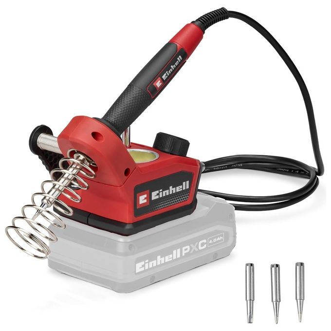 Einhell 4520400 Power X-Change Saldatore a Batteria 18V 200°C 480°C Saldatura Dolce Display LCD colore Rosso