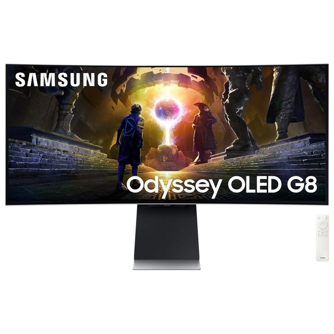 Samsung LS34DG850SUXEN Odyssey OLED G8 Monitor Gaming Curvo 34'' 3440x1440 WQHD 175Hz 0,03ms FreeSync Premium Pro WiFi colore Argento