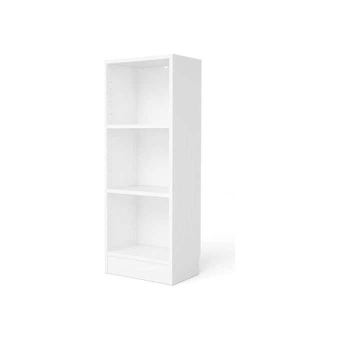 Tvilum FA-1409060105 Libreria Bassa Slim a 2 Ripiani in Truciolare Colore Bianco
