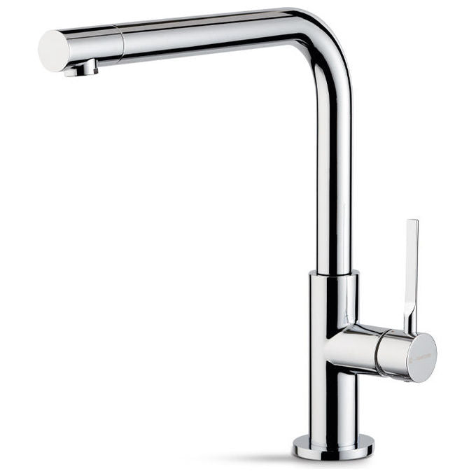 Newform miscelatore monocomando cucina Maki 71822, bocca girevole, finitura ottone cromato, monoforo, cartuccia ceramica