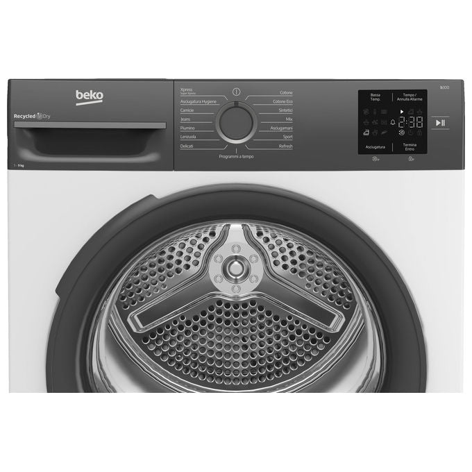 Beko 7188242780 NX Series Asciugatrice Pompa di Calore 9 Kg Classe D AquaWave Display Digitale (59.8x60.7x84.6 cm) colore Bianco