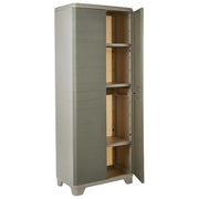 Keter 9726300 0952 Linear Wood Armadio Portascope Resina 3 Ripiani Regolabili 68x39x173 cm Uso Interno ed Esterno colore Grigio Tortora
