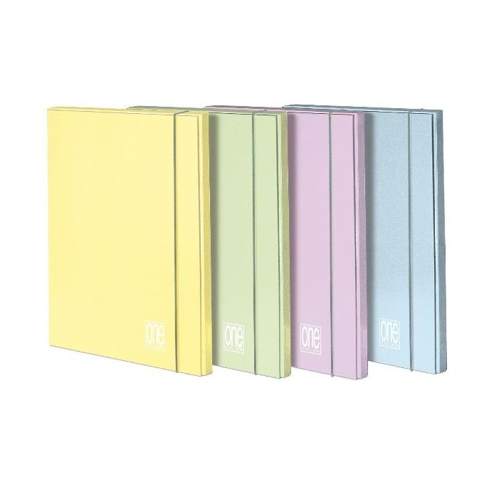 Blasetti 7190A One Color Pastel Cartella 3 Lembi con Elastico A4 dorso 1 cm confezione 6 pezzi colore Assortiti Pastello