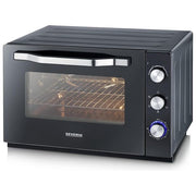 Severin 2073 Forno Elettrico Ventilato 60 L 2200 W 6 Modalita' di Cottura con Pietra Refrattaria e Girarrosto (58.5x51.5x37.5 cm) colore Nero