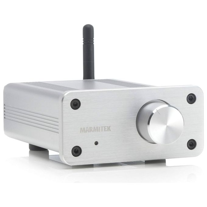 Marmitek MA08232 BoomBoom 460 Amplificatore Ricevitore Bluetooth con aptX 2x 20W RMS Ingresso AUX Uscita Altoparlanti Passivi colore Argento