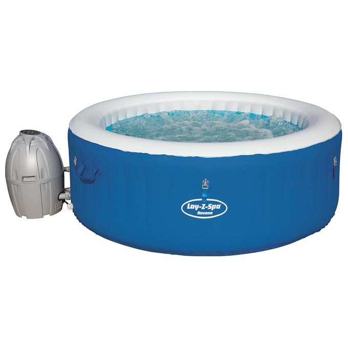 Bestway 1054171GSX19 Lay-Z-Spa Havana Vasca idromassaggio gonfiabile 2-4 persone 669 litri riscaldamento 40°C filtraggio 1325 l-h massaggio AirJet colore Blu