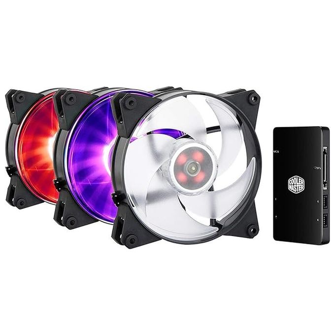 Cooler Master MFY-P4DC-153PC-R1 MasterFan Pro 140 Kit 3 Ventole RGB 140mm con Controller RGB PWM 650 1550 rpm colore Nero Trasparente