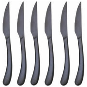 Villa d'Este Home Tivoli 5918608 Montecarlo Set 6 Coltelli da Bistecca in Acciaio Inox Finitura Nera Lucida Lunghezza 22 cm colore Nero lucido