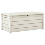Keter Baule Box Portattrezzi da Esterno Brightwood Bianco con 454 Litri di Capacita' e Seduta per Due Adulti 39 x 68 x 90 cm
