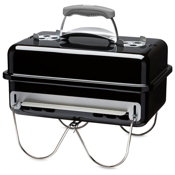 Weber 1131004 Go-Anywhere Barbecue a Carbone Portatile Griglia 42x26 cm con Sistema Tuck-N-Carry colore Nero
