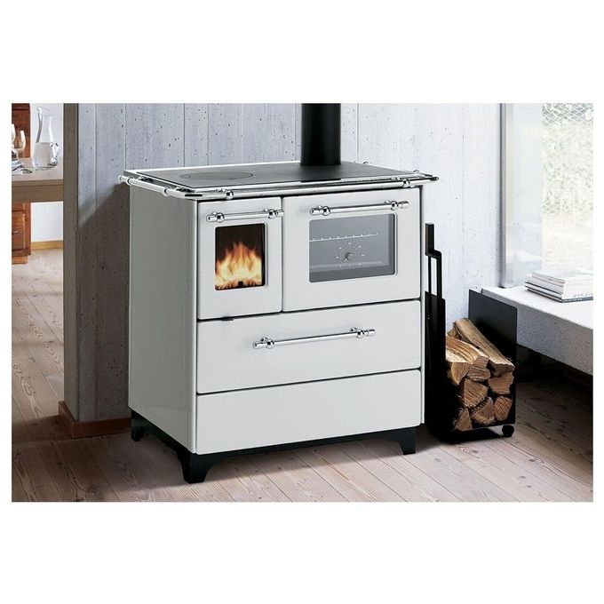 Palazzetti 9811216 New Betty 3.5 Cucina a Legna 6.3 kW Classe A Vetro Ceramico EcoDesign 2022 colore Bianco
