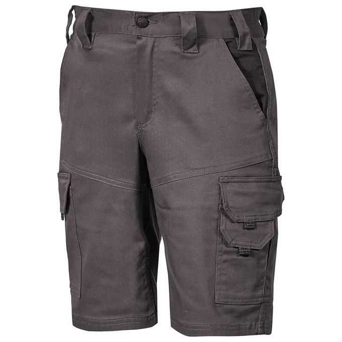 U-Power ST279GI Bonito Bermuda da Lavoro Uomo Cotone Elasticizzato 245 g-m² 5 Tasche Triple Cuciture colore Grigio Ferro