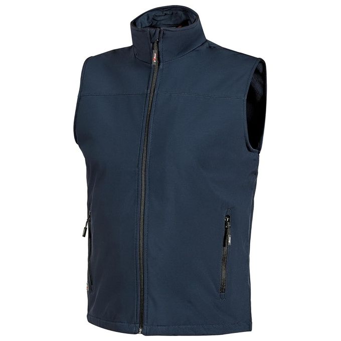 U-power WIN231WB DUBLINO Gilet da Lavoro Soft Shell Mechanical Stretch Antivento Idrorepellente Multitasche colore Westlake Blue